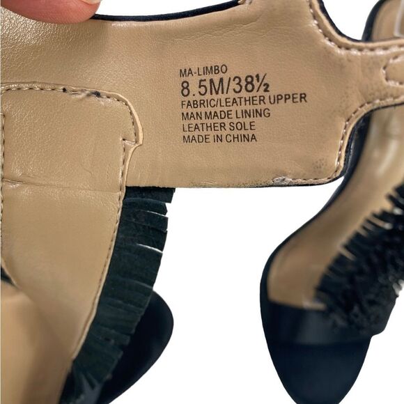 BCBGMAXAZRIA  8.5 ma limbo heels sandal formal shoes black satin - Picture 6 of 9